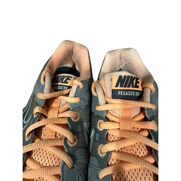 Nike Pegasus 28 Sneakers Flywire Zoom Air Cushion Gray Orange Women's Size 9 - Picture 8 of 9